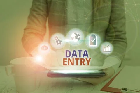 Word writing text Data Entry. Business concept for process of inputting data or Foto stock