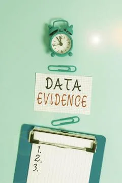 Word writing text Data Evidence. Business concept for relevant and furnishes Foto stock