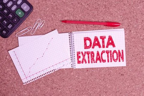 Word writing text Data Extraction. Business concept for act or process of Stock Photos