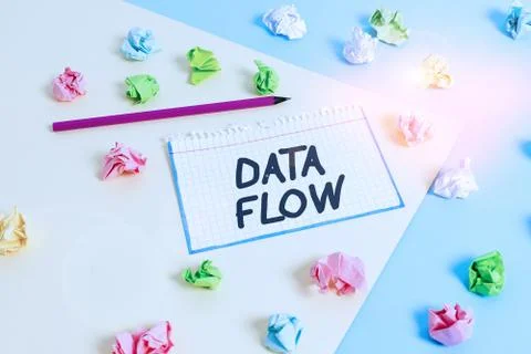 Word writing text Data Flow. Business concept for the movement of data through a 스톡 사진