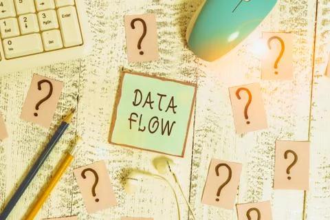 Word writing text Data Flow. Business concept for the movement of data through a 스톡 사진