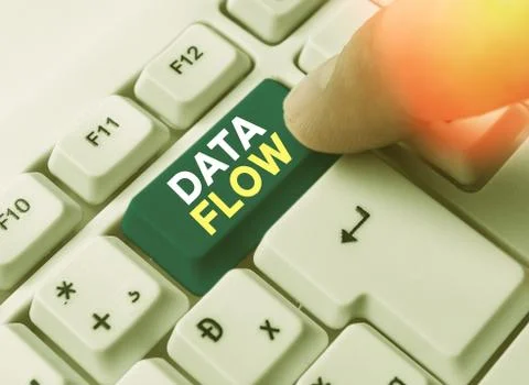 Word writing text Data Flow. Business concept for the movement of data through a 스톡 사진