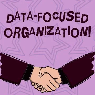 Word writing text Data Focused Organization. Business concept for capture and Illustrazione stock