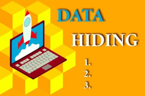 Word writing text Data Hiding. Business concept for Secretly embedding data in Stock Illustration