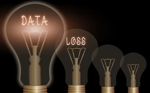 Word writing text Data Loss. Business concept for process or event that results Stock Illustration