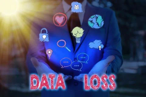 Word writing text Data Loss. Business concept for process or event that results Stock Photos
