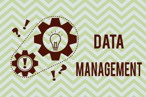 Word writing text Data Management. Business concept for The practice of Illustrazione stock