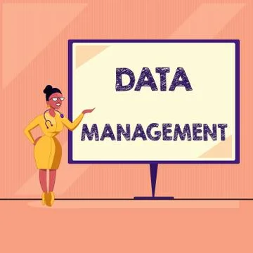 Word writing text Data Management. Business concept for The practice of Illustrazione stock