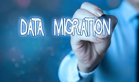 Word writing text Data Migration. Business concept for process of transferring Foto stock