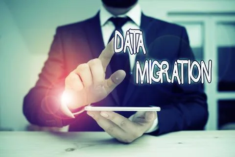 Word writing text Data Migration. Business concept for process of transferring Foto stock