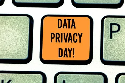 Word writing text Data Privacy Day. Business concept for date in January to Stock Photos