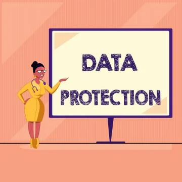 Word writing text Data Protection. Business concept for Protect IP addresses and Stock Illustration