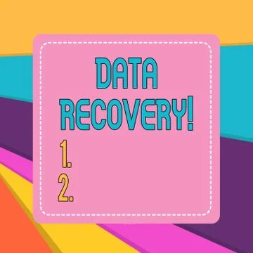 Word writing text Data Recovery. Business concept for process of salvaging Stock Illustration