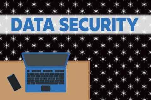 Word writing text Data Security. Business concept for Confidentiality Disk Stock Illustration