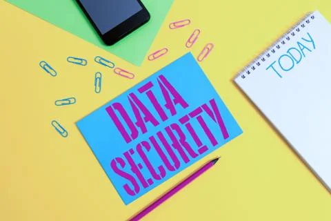 Word writing text Data Security. Business concept for Confidentiality Disk Stock Photos