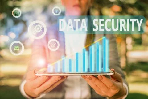 Word writing text Data Security. Business concept for the process of protecting Stock-Fotos