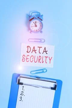 Word writing text Data Security. Business concept for the process of protecting Stock-Fotos