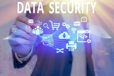 Word writing text Data Security. Business concept for Confidentiality Disk Stock Photos