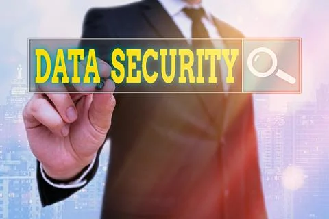 Word writing text Data Security. Business concept for Confidentiality Disk Stock Photos