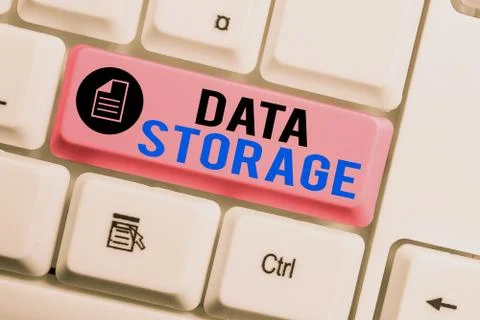 Word writing text Data Storage. Business concept for the act of archiving data Stock Photos