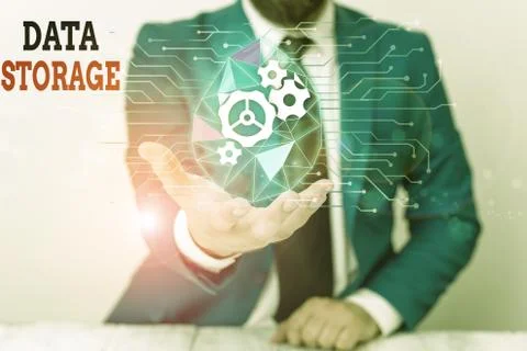 Word writing text Data Storage. Business concept for the act of archiving data 스톡 사진