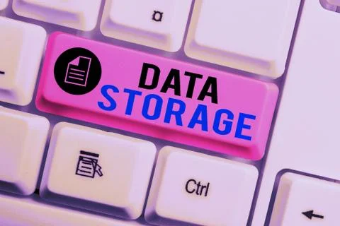 Word writing text Data Storage. Business concept for the act of archiving data 스톡 사진