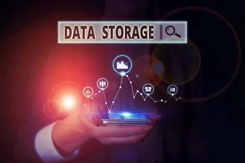Word writing text Data Storage. Business concept for the act of archiving data 스톡 사진