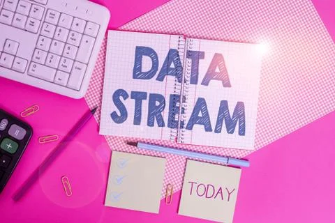 Word writing text Data Stream. Business concept for sequence of digitally 스톡 사진