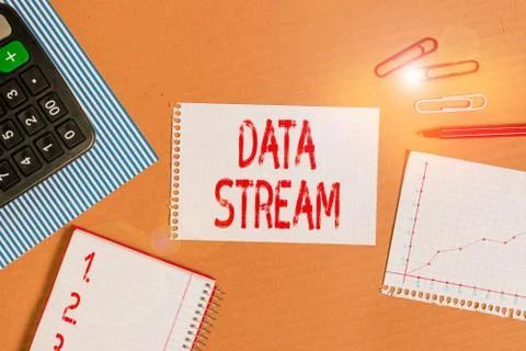 Word writing text Data Stream. Business concept for sequence of digitally Stock Photos