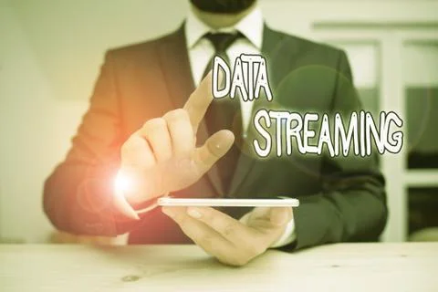 Word writing text Data Streaming. Business concept for data that is continuously Foto stock