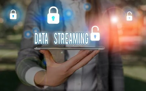 Word writing text Data Streaming. Business concept for data that is continuously 写真素材