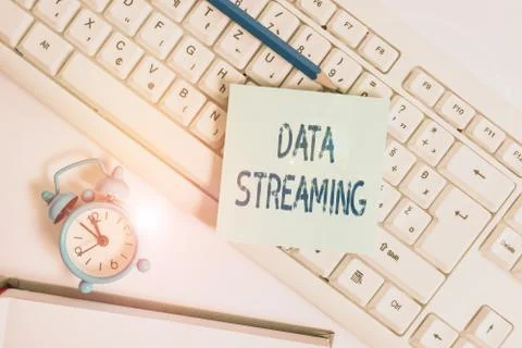 Word writing text Data Streaming. Business concept for data that is continuously Stockfoto's