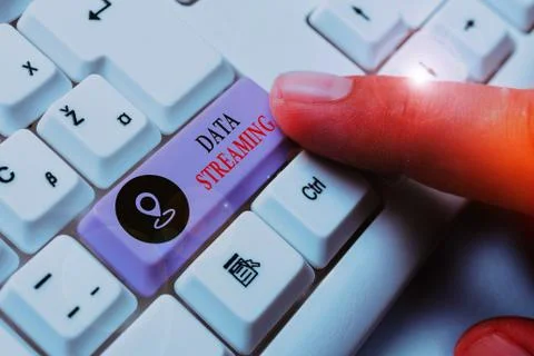 Word writing text Data Streaming. Business concept for data that is continuously Foto stock