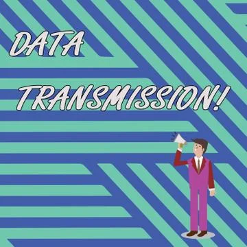 Word writing text Data Transmission. Business concept for sending data Illustrazione stock