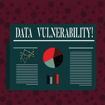 Word writing text Data Vulnerability. Business concept for weakness of a data Stock Illustration
