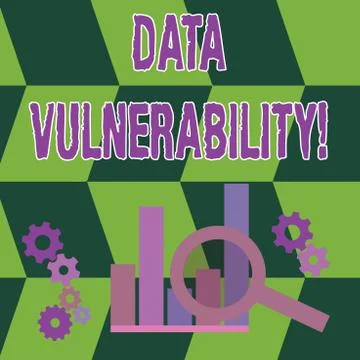 Word writing text Data Vulnerability. Business concept for weakness of a data Stock Illustration