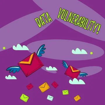 Word writing text Data Vulnerability. Business concept for weakness of a data Stock Illustration