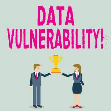 Word writing text Data Vulnerability. Business concept for weakness of a data Stock Illustration