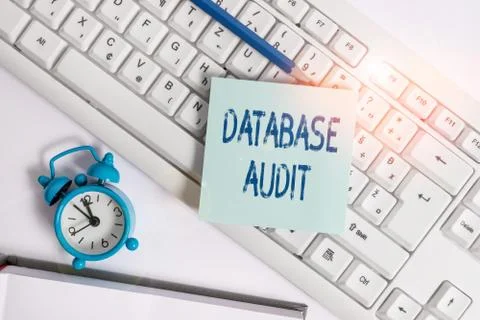 Word writing text Database Audit. Business concept for auditing of data to Stock Photos
