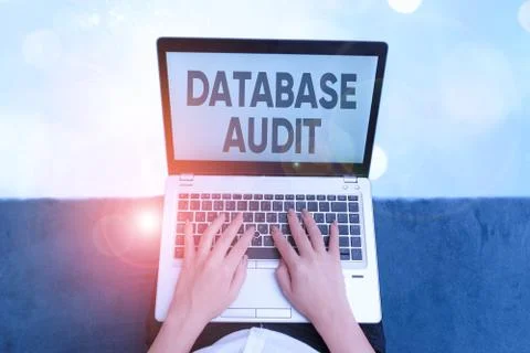 Word writing text Database Audit. Business concept for auditing of data to Foto stock
