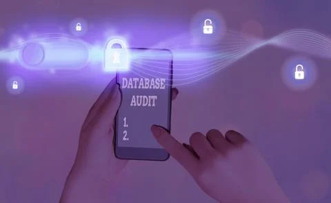 Word writing text Database Audit. Business concept for auditing of data to 스톡 사진