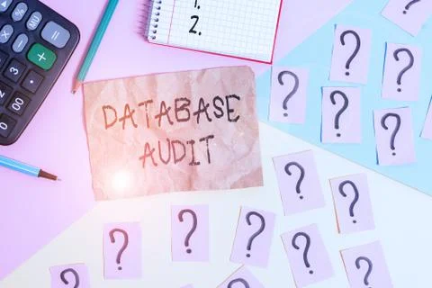 Word writing text Database Audit. Business concept for auditing of data to 스톡 사진