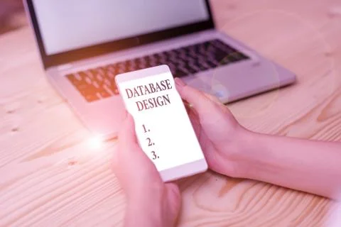 Word writing text Database Design. Business concept for organisation of data Stock Photos