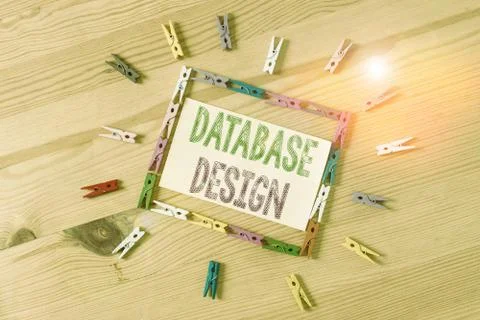Word writing text Database Design. Business concept for organisation of data Stock Photos