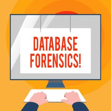 Word writing text Database Forensics. Business concept for identifying Stock Illustration