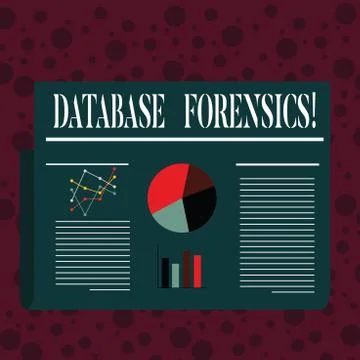 Word writing text Database Forensics. Business concept for identifying Stock Illustration