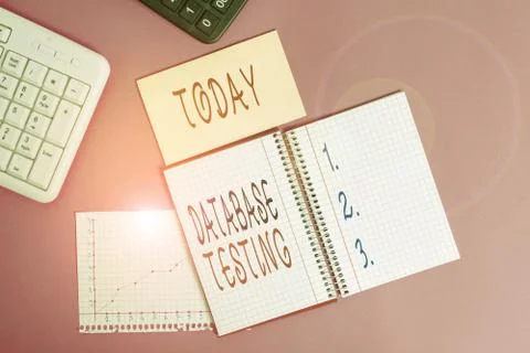 Word writing text Database Testing. Business concept for involves the retrieved Foto stock