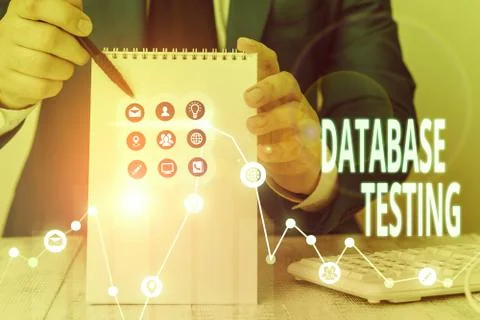 Word writing text Database Testing. Business concept for involves the retrieved Stockfoto's