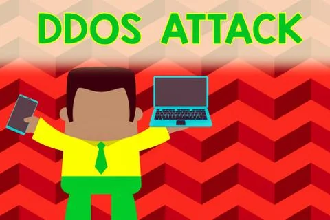 Word writing text Ddos Attack. Business concept for perpetrator seeks to make a イラスト素材