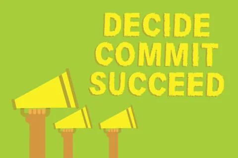 Word writing text Decide Commit Succeed. Business concept for achieving goal  스톡 일러스트